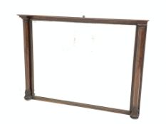 Mid 19th century rosewood framed over mantle mirror, with beaded slip,