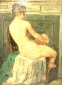 Continental School (20th century): Female Nude Seated,