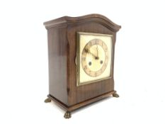 Early 20th century mahogany cased mantle clock, with eight day striking movement,