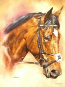 Joanne Stribbling (British Contemporary) 'Frankel' oil on canvas, signed,