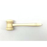 Ivory gavel with turned handle,