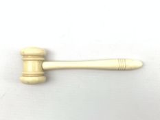 Ivory gavel with turned handle,