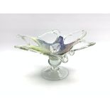 Large Murano glass centrepiece with flecks of pink, blue,