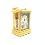 Halcyon Days limited edition carriage clock with enamel dial,