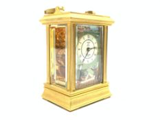 Halcyon Days limited edition carriage clock with enamel dial,