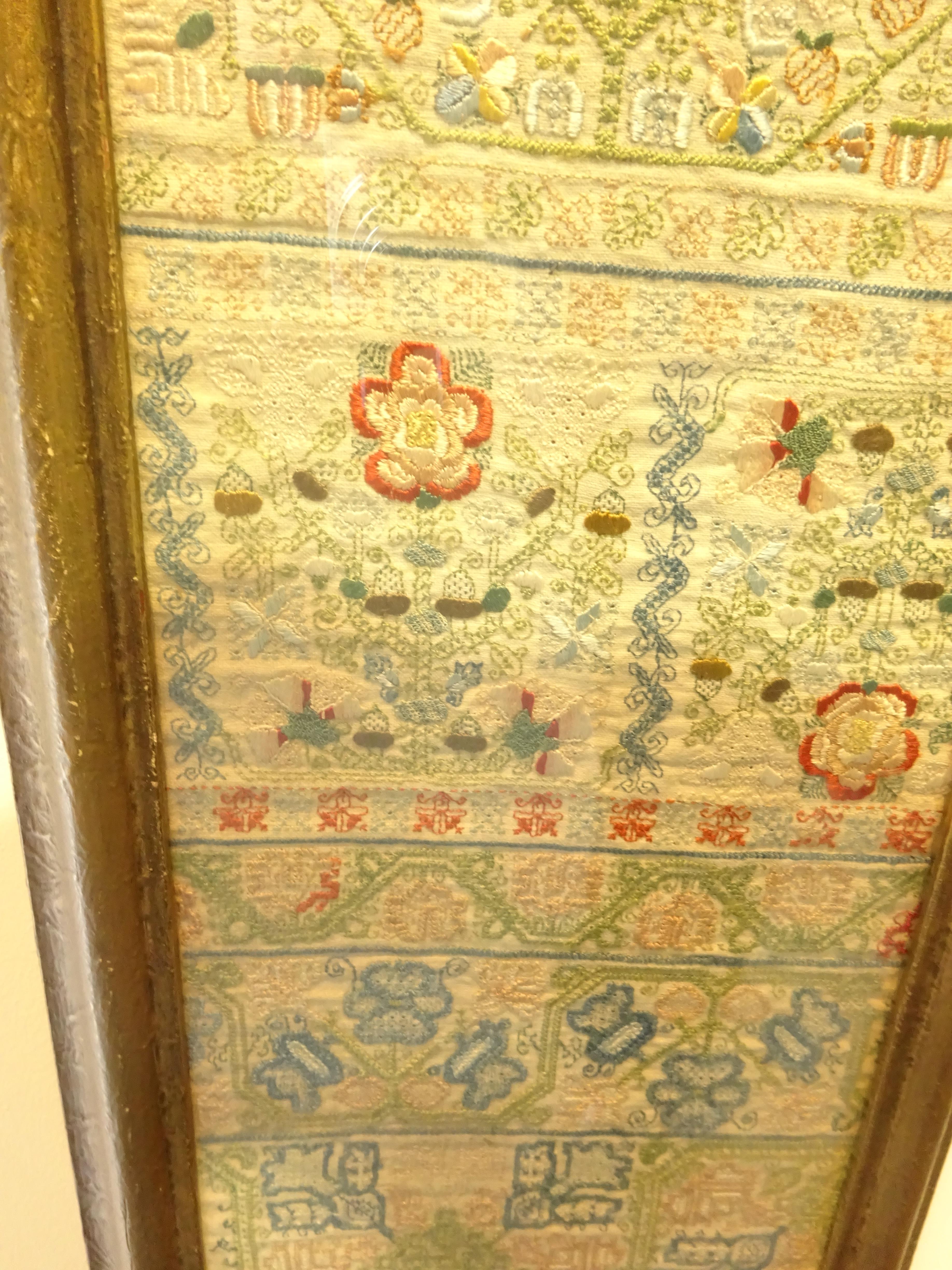 17th Century needlework band Sampler by Mary Kimesman, comprising floral bands of flower heads, - Image 7 of 8