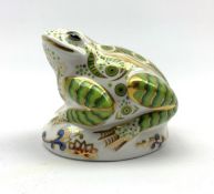 Royal Crown Derby limited edition 'Toad' paperweight 1761/3500, with gold stopper,