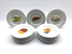 Collection of twenty Royal Worcester plates with Somerset Vegetables and Fruits patterns D21cm