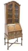 18th century design oak bureau bookcase,