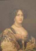 Attributed to Thomas Wageman (British 1787-1863) portrait of 'Lady Fitzwilliam' watercolour