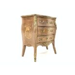 20th century Louis XV style Kingwood commode with three drawers,