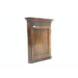 19th century and later oak wall hanging corner cupboard projecting cornice,