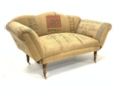 20th century Victorian style drop arm two seat sofa,