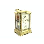 Late 19th Century carriage clock with repeat movement and alarm,