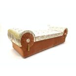 Early 20th century chaise Ottoman, hinged seat revealing storage provision,