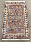 Embroidered south Persian flat weave tribal rug from the Afshar tribe,