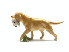 Royal Worcester model of a Golden Retriever with a mallard in its mouth L18cm Condition