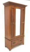 Edwardian walnut wardrobe,