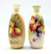 Royal Worcester vase painted with berries and leaves,