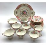 Royal Albert Lady Carlyle pattern tea set comprising six cups and saucers, six plates, milk jug,