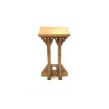 Early 20th century waxed pine Gothic design lectern,