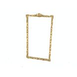 Gilt frame upright wall mirror, with shell motif and moulded trailing foliate,