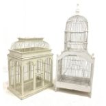 White painted song bird cage,