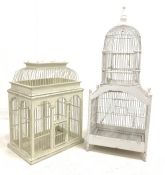 White painted song bird cage,