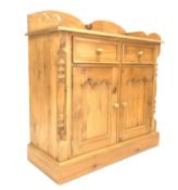 Victorian style pine side cupboard,