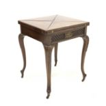 Victorian mahogany envelope top card table,