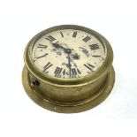 Ship's brass cased bulkhead clock, Smiths Astral,