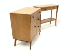 Mid century G-Plan design light oak chest, with one long drawer,