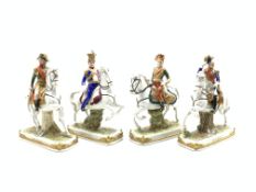 Set of four Scheibe- Alsbach cavalry figures, Pully, Bessieres,