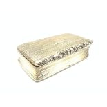 William IV silver rectangular snuff box with gilded interior and reeded decoration W7cm Birmingham