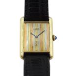 Must de Cartier Argent tank silver-gilt manual wind wristwatch No.