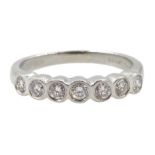 Platinum seven stone diamond half eternity ring, hallmarked, diamonds 0.