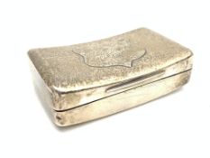 George III silver rectangular snuff box, the hinged cover inscribed 'E Armstead,