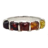 Silver Baltic amber ring stamped 925 Condition Report & Further Details <a