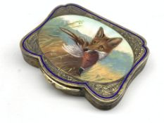Continental silver and enamel box,