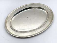 Sterling silver oval platter by Tiffany & Co No.20181 engraved with the letter 'M' 40cm x 29cm 38.