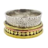 Silver and 14ct gold spinning ring Condition Report & Further Details <a