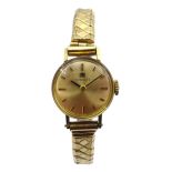 Tissot 18ct gold ladies wristwatch, manual wind No.