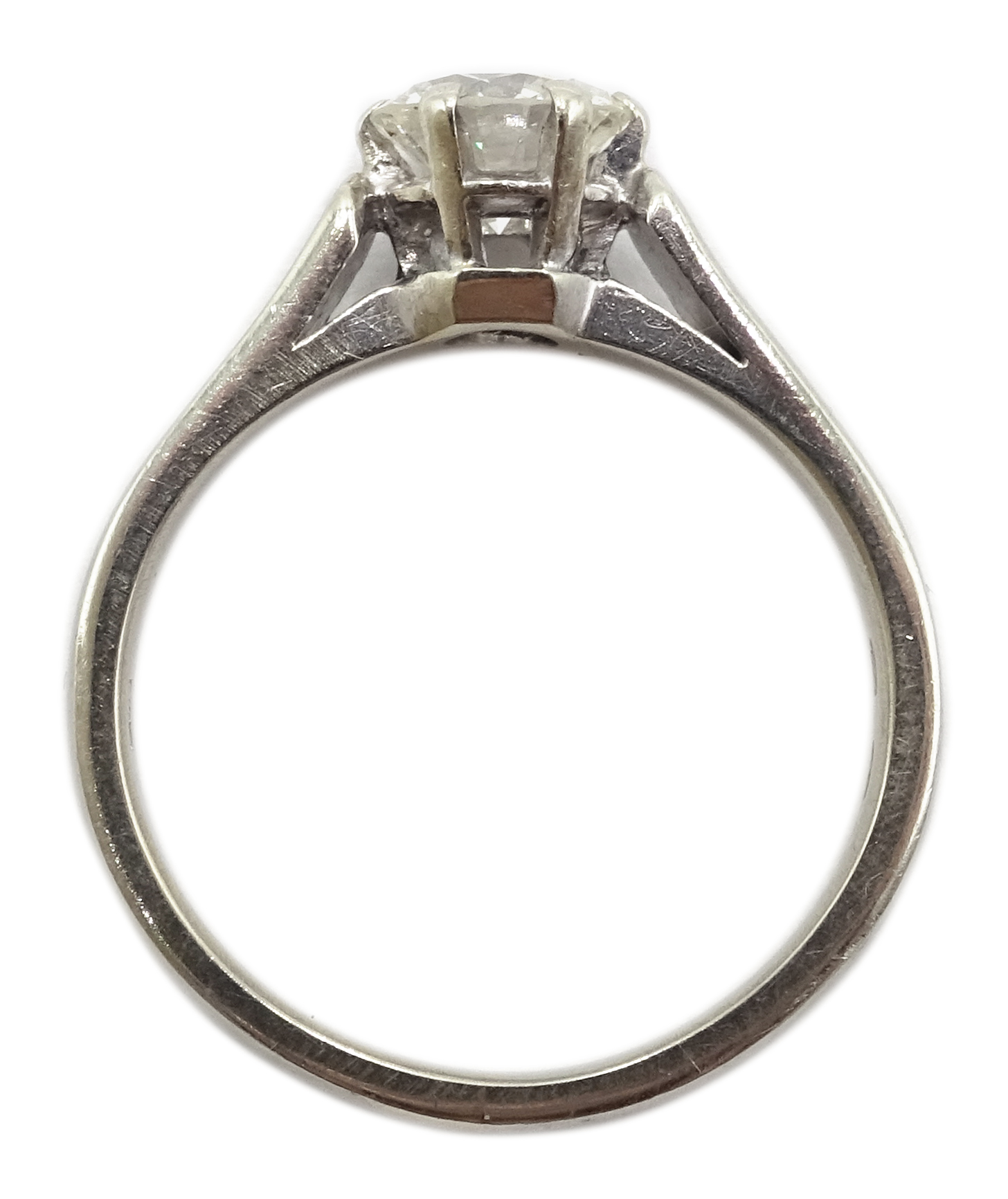 Austrian 14ct white gold single stone diamond ring, stamped 585, diamond approx 0. - Image 3 of 3