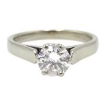 Austrian 14ct white gold single stone diamond ring, stamped 585, diamond approx 0.