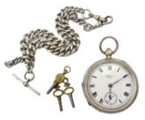 Waltham silver pocket watch key wound, case by Dennison Watch Case Co, Birmingham 1923,