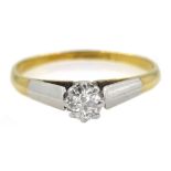 Single stone diamond ring stamped 18ct plat, diamond approx 0.