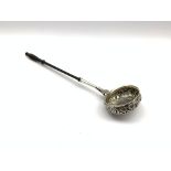 George IV Scottish silver punch ladle with floral embossed bowl and turned handle Glasgow 1825