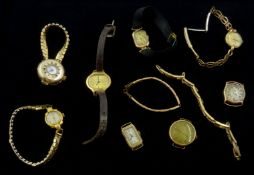 Six early 20th century 9ct gold wristwatches,