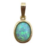 9ct gold (tested) oval opal pendant Condition Report & Further Details Approx 0.