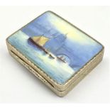 Continental silver and enamel vanity box,